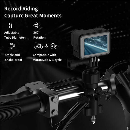TELESIN DJ-HBM-001 360° Rotation Holder Bike Bicycle Motorcycle Handlebar Mount for GoPro Insta360 Osmo Action Mobile Phone - 2