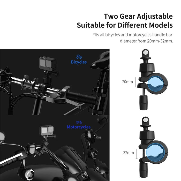 TELESIN DJ-HBM-001 360° Rotation Holder Bike Bicycle Motorcycle Handlebar Mount for GoPro Insta360 Osmo Action Mobile Phone - 4