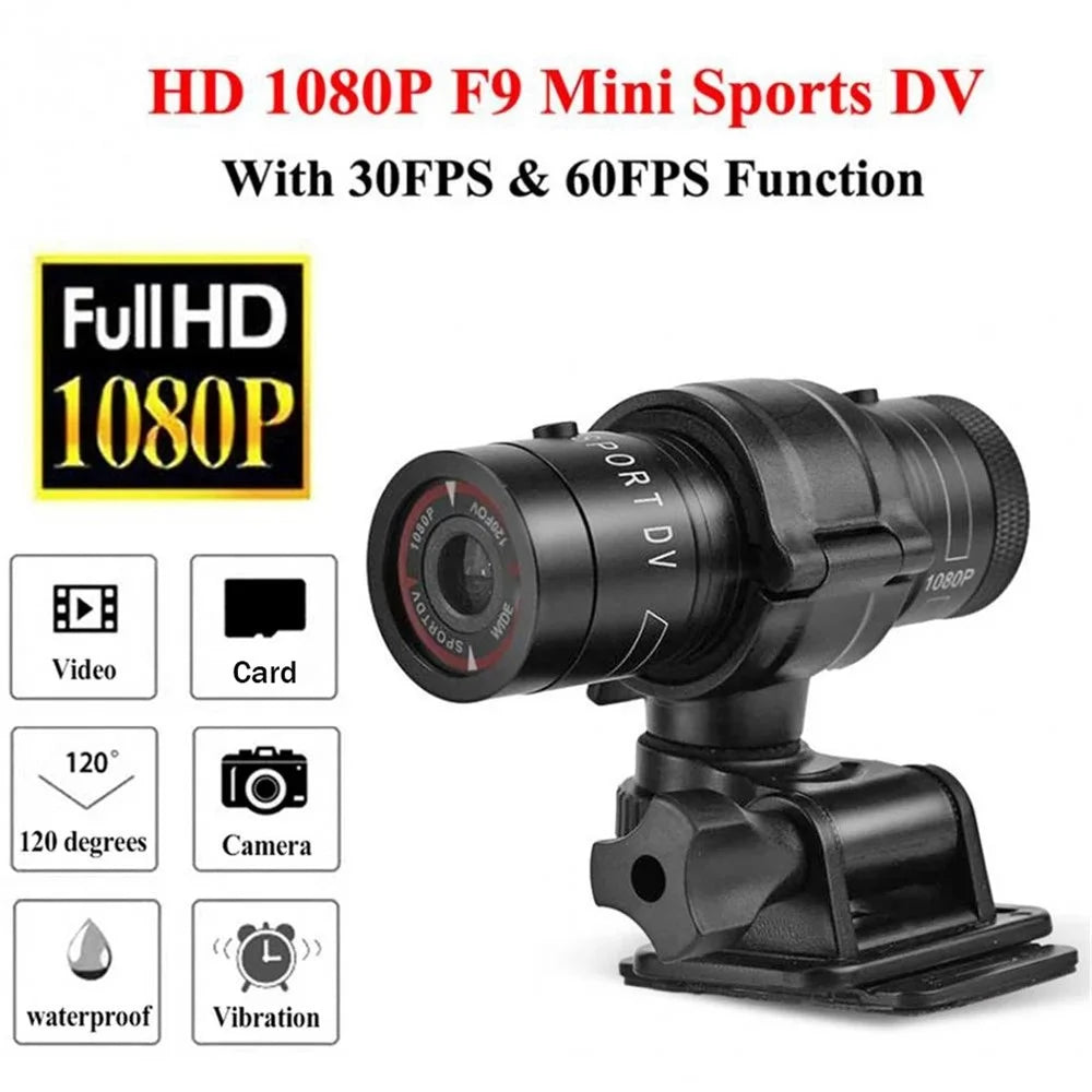 F9 HD 1080P 120 Degrees Outdoor Sports DV Mini Camcorder Waterproof Bike Motorcycle Helmet Video Camera - 2
