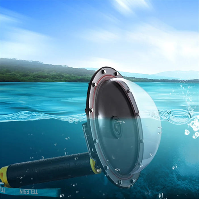 TELESIN GP-DMP-T05 30M Waterproof Dome Port Underwater Housing Case Cover with Floating Handle Trigger for GoPro Hero 7/6/5 - 1