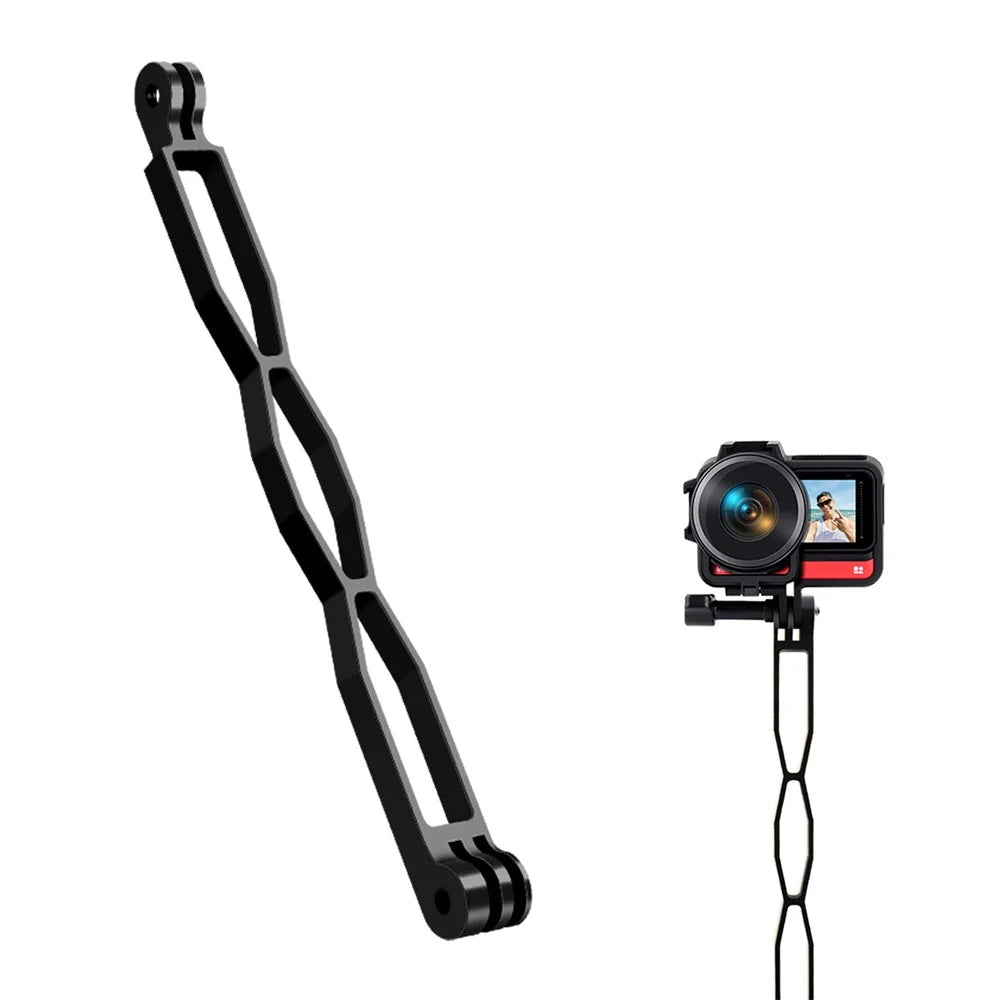 20cm Aluminum Alloy Extension Arm Mount Bracket Rod for GoPro Hero 10/9/8 / Insta360 One R/ DJI Action Camera - Black - 1