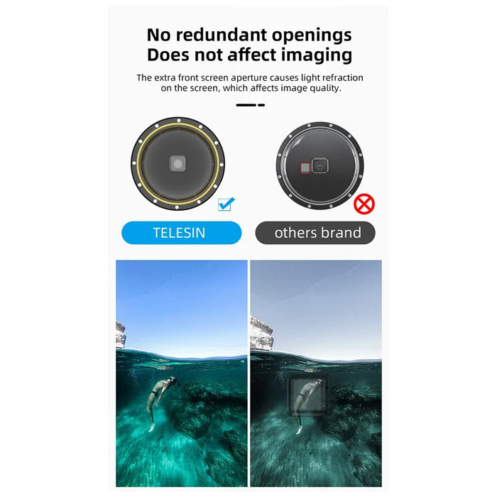 TELESIN GP-DMP-T09 30m Diving Filter Camera Dome Port Waterproof Housing Case for GoPro Hero 9 / 10 / 11 - 7
