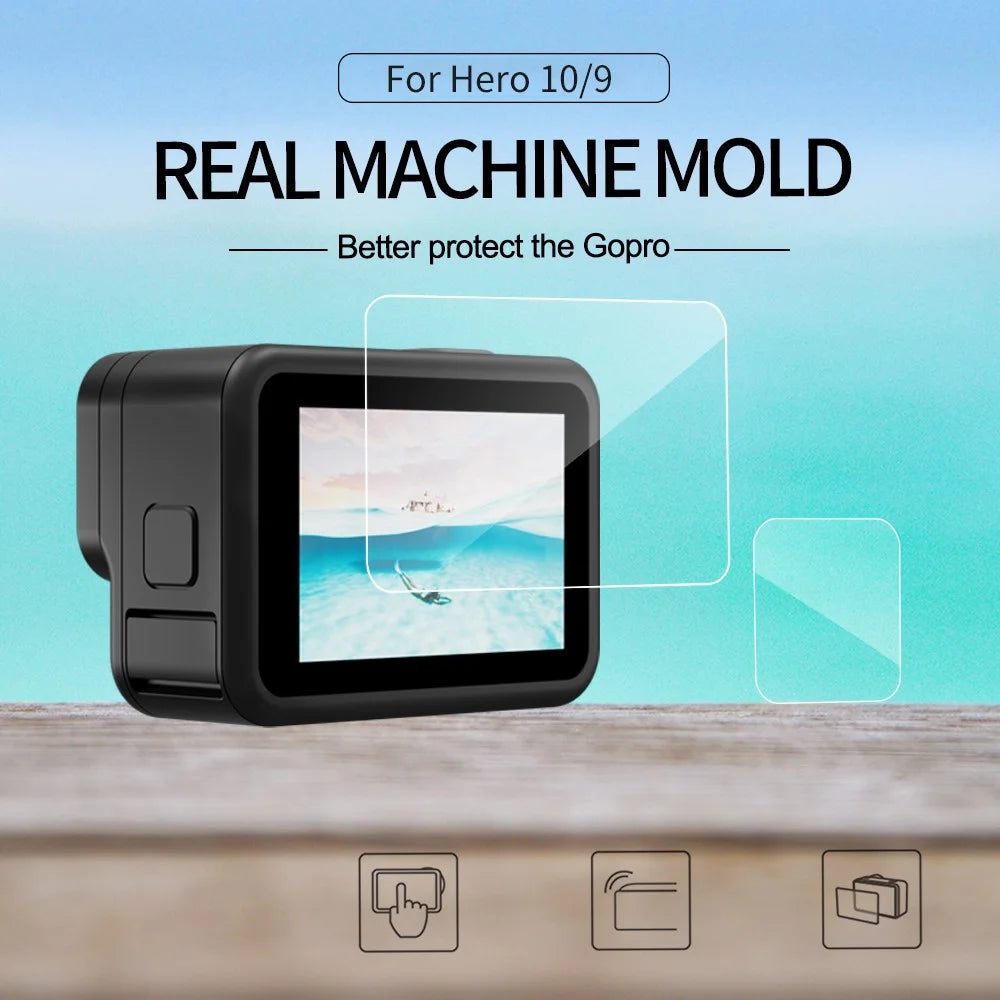 TELESIN GP-FLM-902 Anti-Scratch PET Front Display Film + PET Lens Protector + Rear Display PET Film for GoPro Hero 9 / 10 / 11 - 2