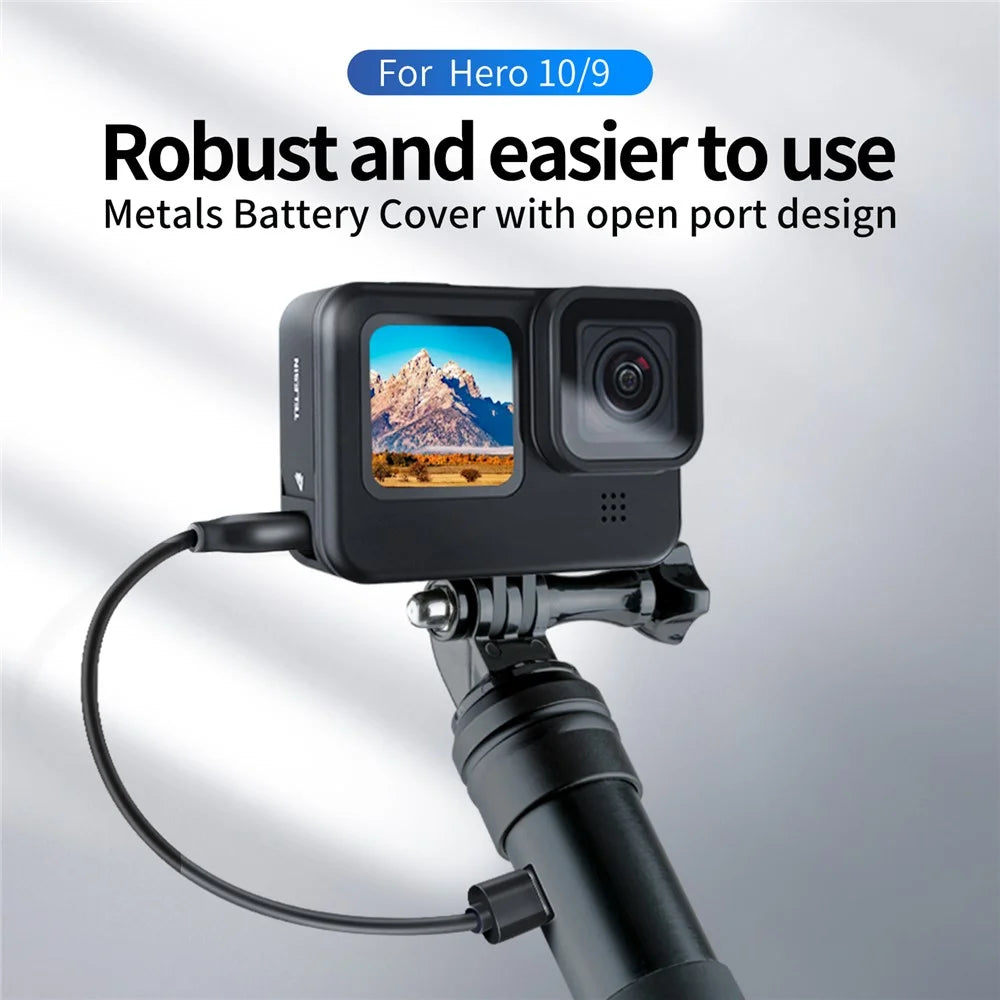 TELESIN GP-CLC-902 Metal Frame Battery Side Cover with Charging Hole for GoPro Hero 9 - 2