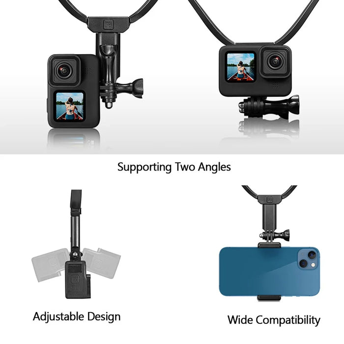 TELESIN GP-HNB-U1 Hands-free Neck Camera Holder Mount Stand Bracket for GoPro Hero 9 / 10 / 11  / 8 Action Camera Smartphone - 3