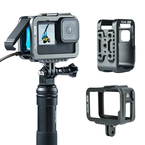 TELESIN GP-FMS-901 Camera Protective Frame Anti-drop Metal Housing Case for GoPro Hero 9 / 10 / 11 - 1
