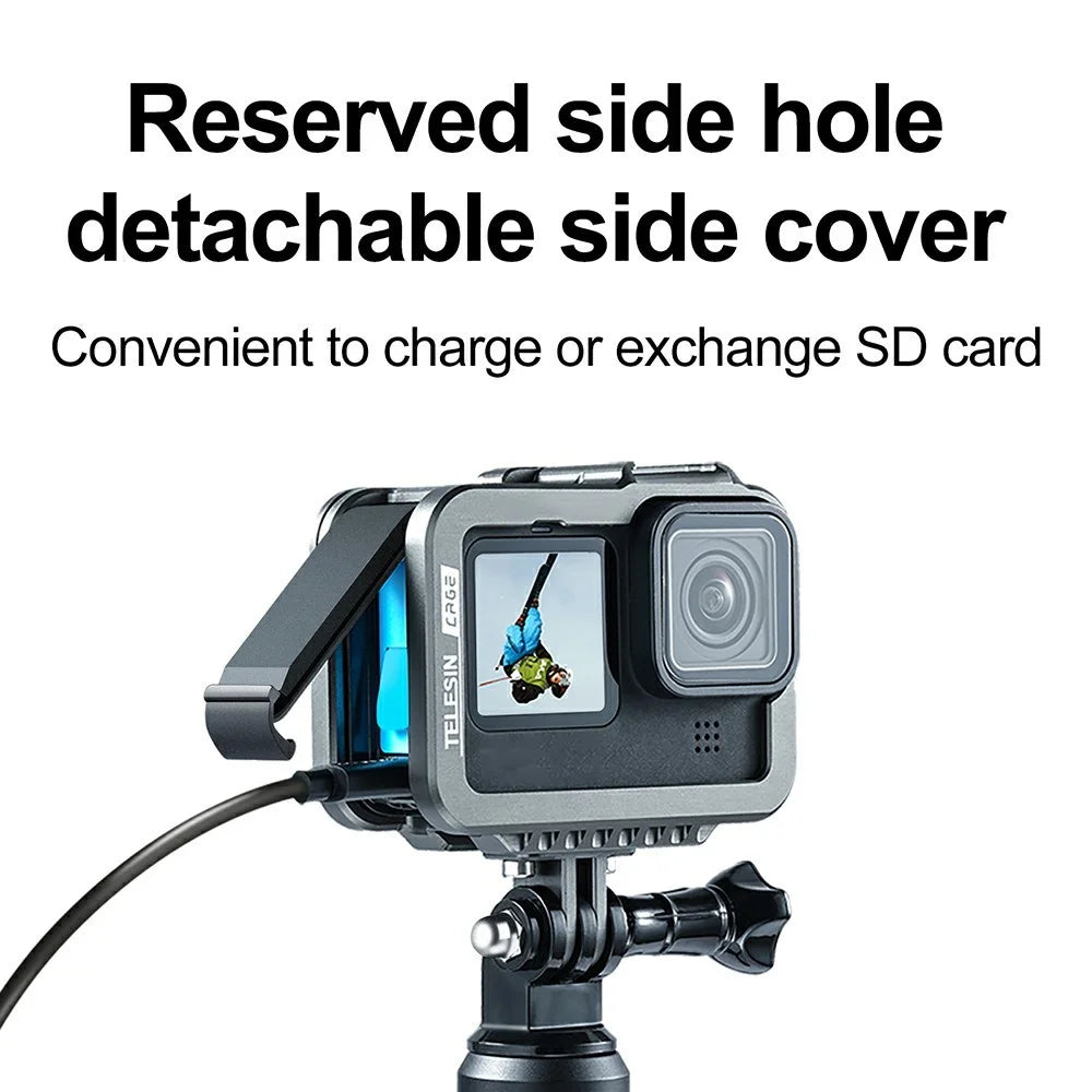 TELESIN GP-FMS-901 Camera Protective Frame Anti-drop Metal Housing Case for GoPro Hero 9 / 10 / 11 - 7
