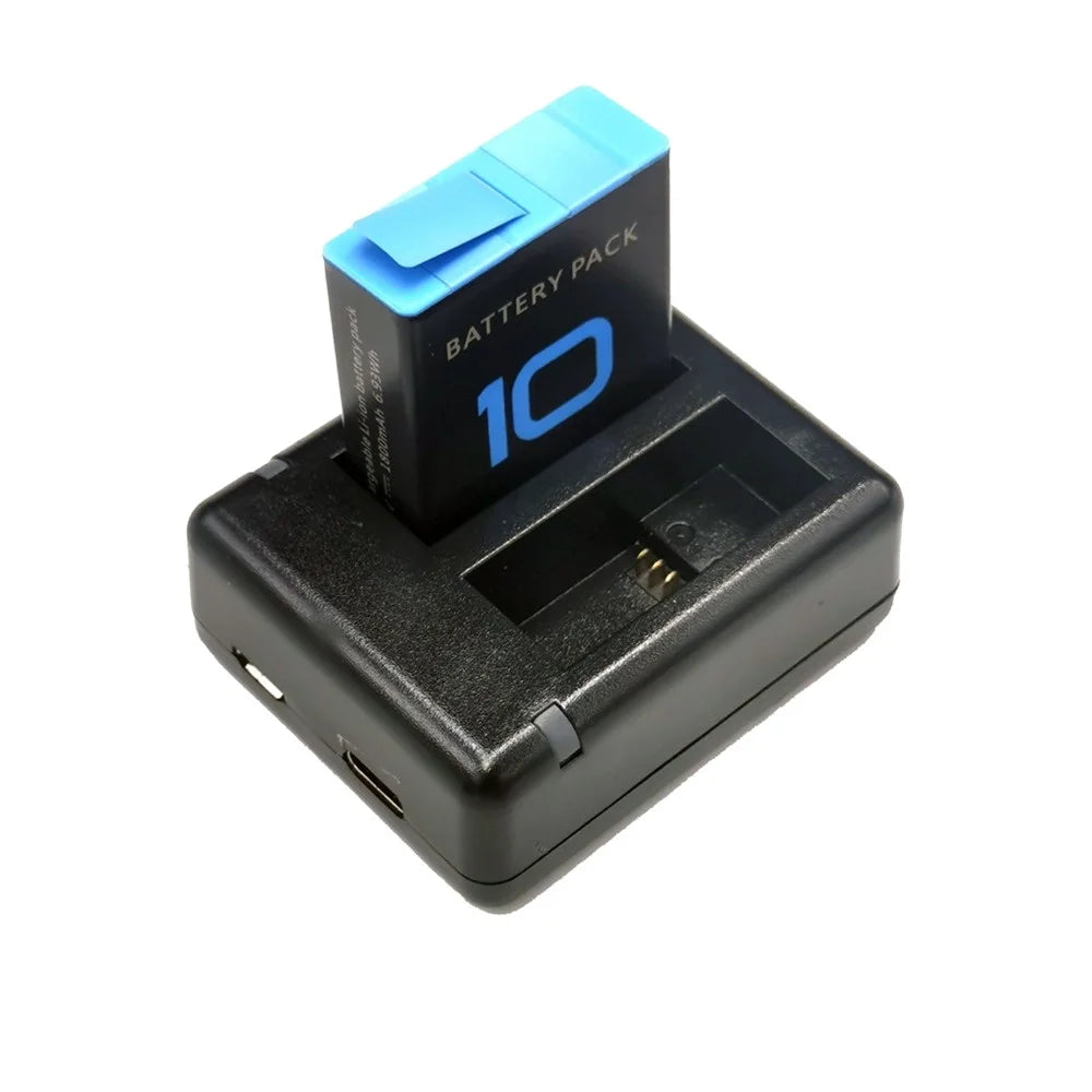 AT1278 Dual Battery Charger Charging Dock Station with LED Indicator for GoPro Hero 9/10 - 4