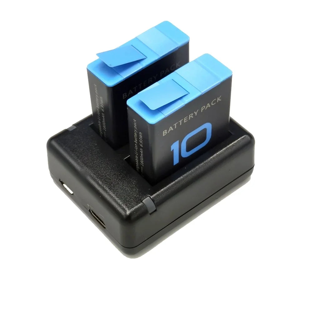 AT1278 Dual Battery Charger Charging Dock Station with LED Indicator for GoPro Hero 9/10 - 6