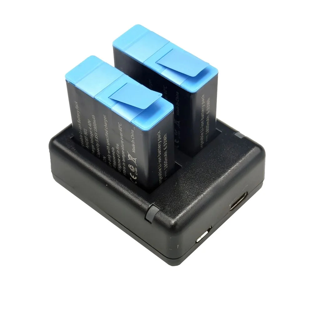 AT1278 Dual Battery Charger Charging Dock Station with LED Indicator for GoPro Hero 9/10 - 7