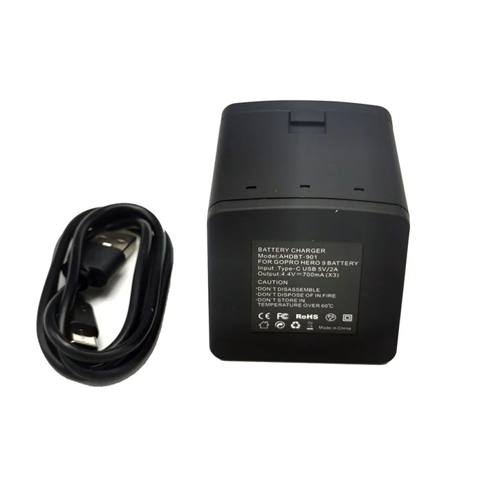 AT1271 3-Channel USB Charger Battery Charging Station with LED Indicator for GoPro Hero 9/10 - 2