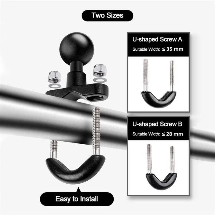 AT1234 9.5cm Motorcycle Bicycle Handlebar Mount Camera Holder  Bike Cycling Action Camera Bracket with Screw and Adapter - 2
