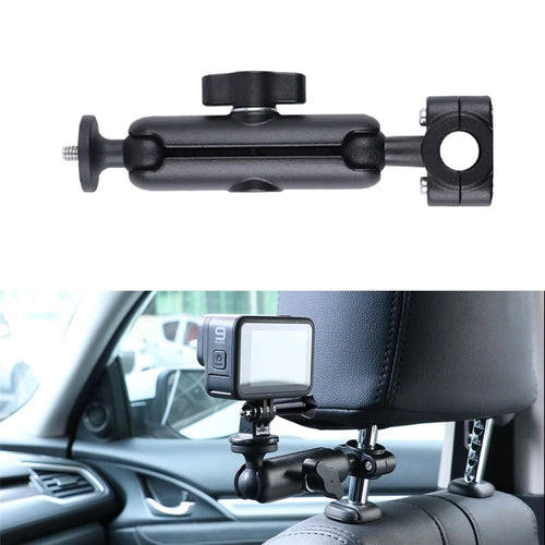 AT1229 9.5cm Car Headrest Camera Holder Motorcycle Rearview Mirror Mount Camera Bracket - 1
