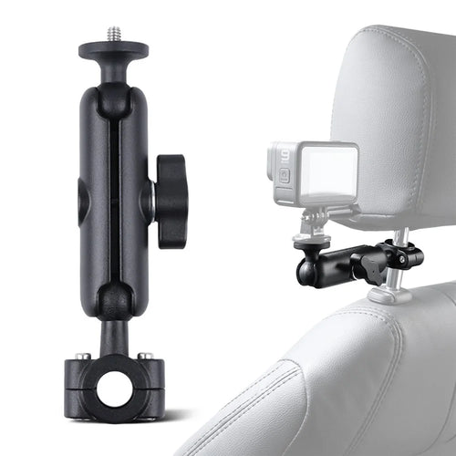 AT1238 9.5cm Car Headrest Camera Holder Screw Adapter Phone Clip Fixing Strap Set Motorcycle Rearview Mirror Camera Mount Bracket - 1