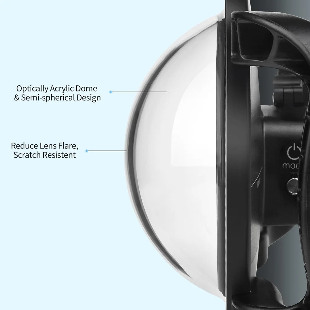 SHOOT XTGP559 Dual Handle Waterproof Housing  Dome Port Protective Case for GoPro Hero 9/10 - 6