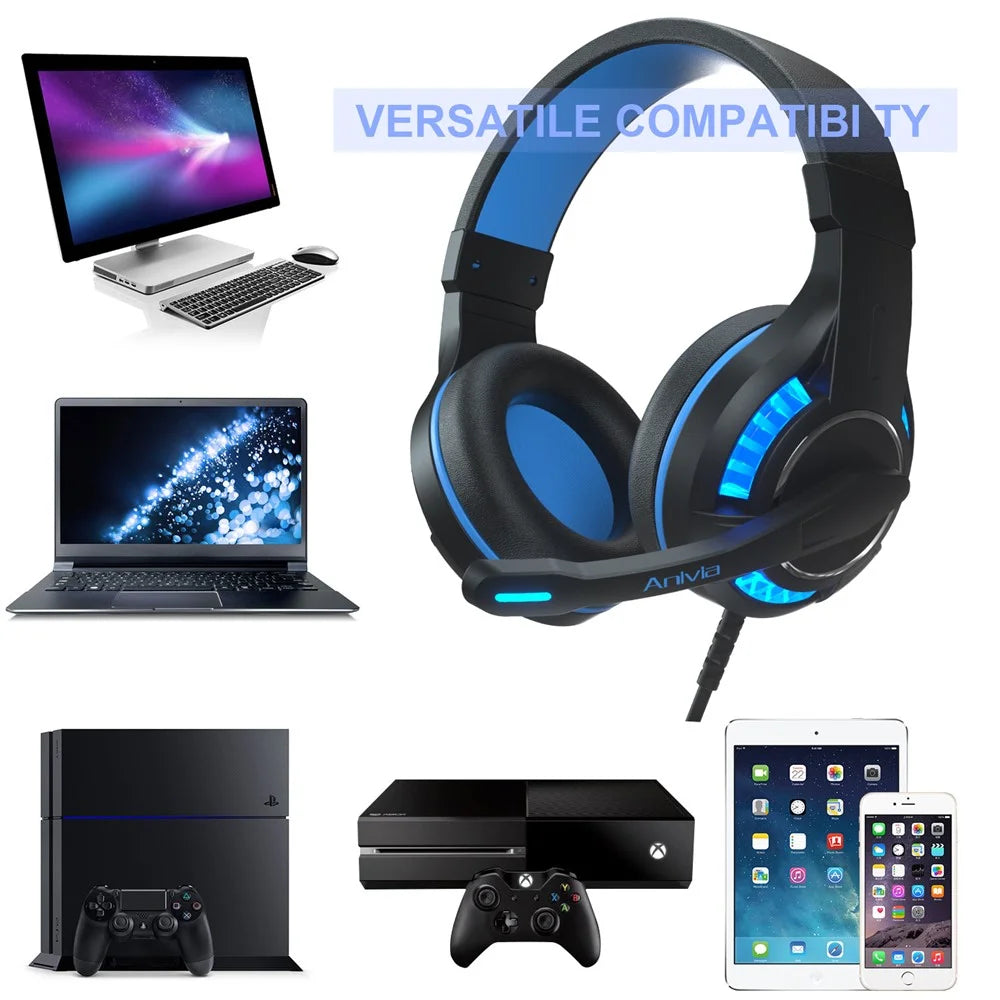 ANIVIA MH603 Head-mounted USB+3.5mm Wired Stereo Sound E-sports Headphone Computer Gaming Headset with Adjustable Angle Mic - 6