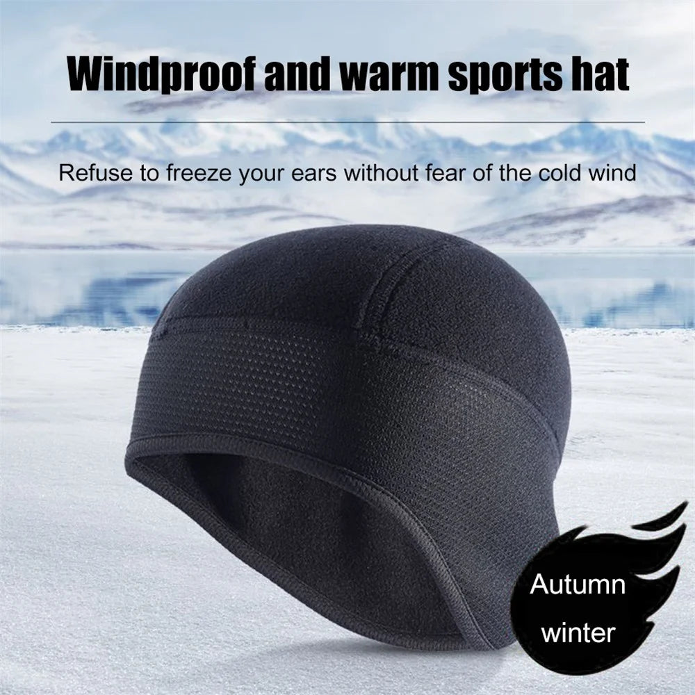 A70 Winter Windproof Thermal Fleece Bicycle Cap Running Skiing Riding Motorcycle Hat - 2