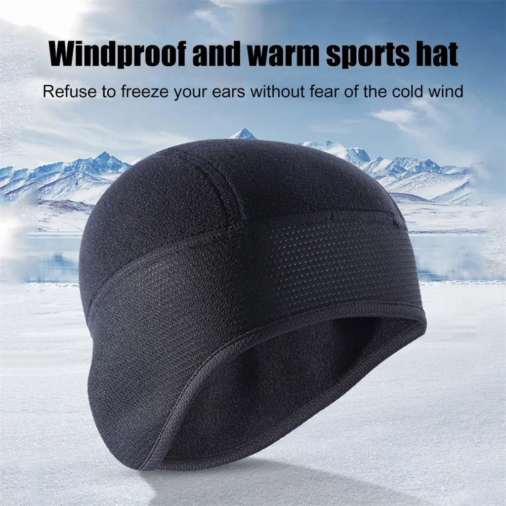 A70 Winter Windproof Thermal Fleece Bicycle Cap Running Skiing Riding Motorcycle Hat - 3