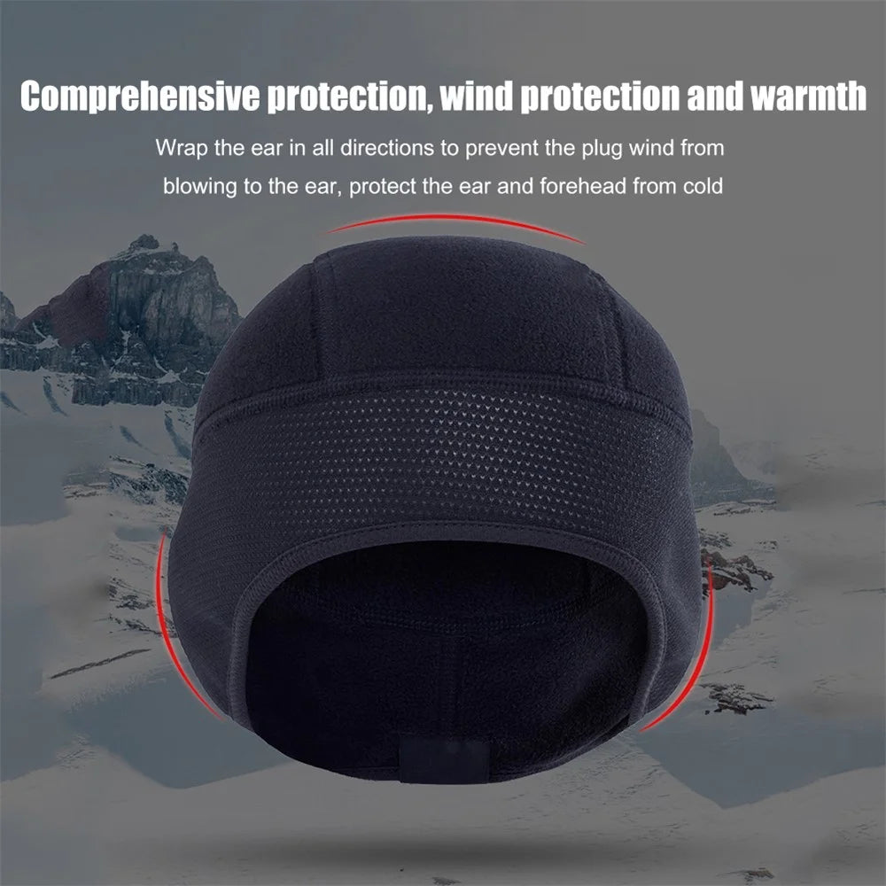 A70 Winter Windproof Thermal Fleece Bicycle Cap Running Skiing Riding Motorcycle Hat - 4