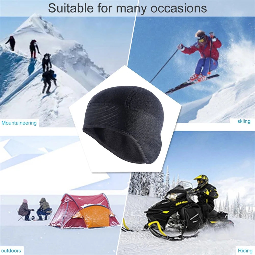 A70 Winter Windproof Thermal Fleece Bicycle Cap Running Skiing Riding Motorcycle Hat - 6