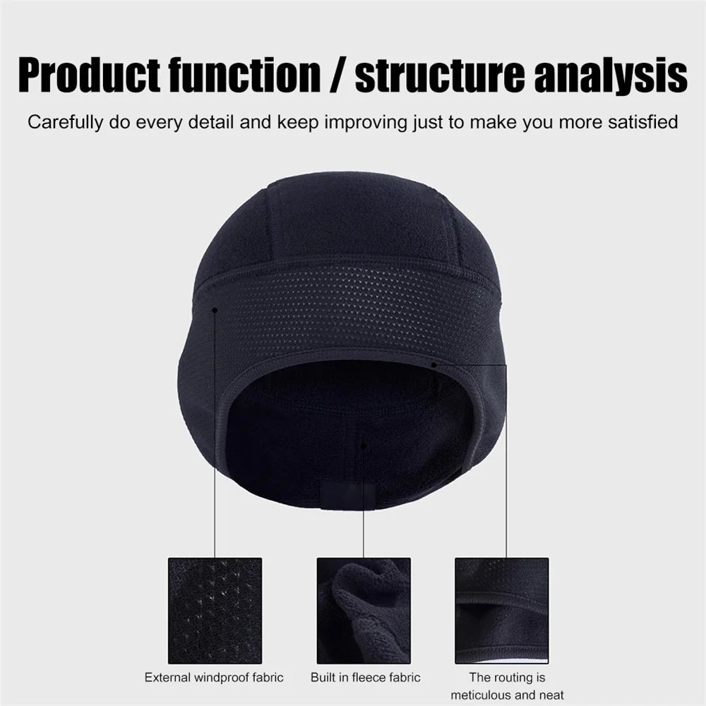 A70 Winter Windproof Thermal Fleece Bicycle Cap Running Skiing Riding Motorcycle Hat - 7
