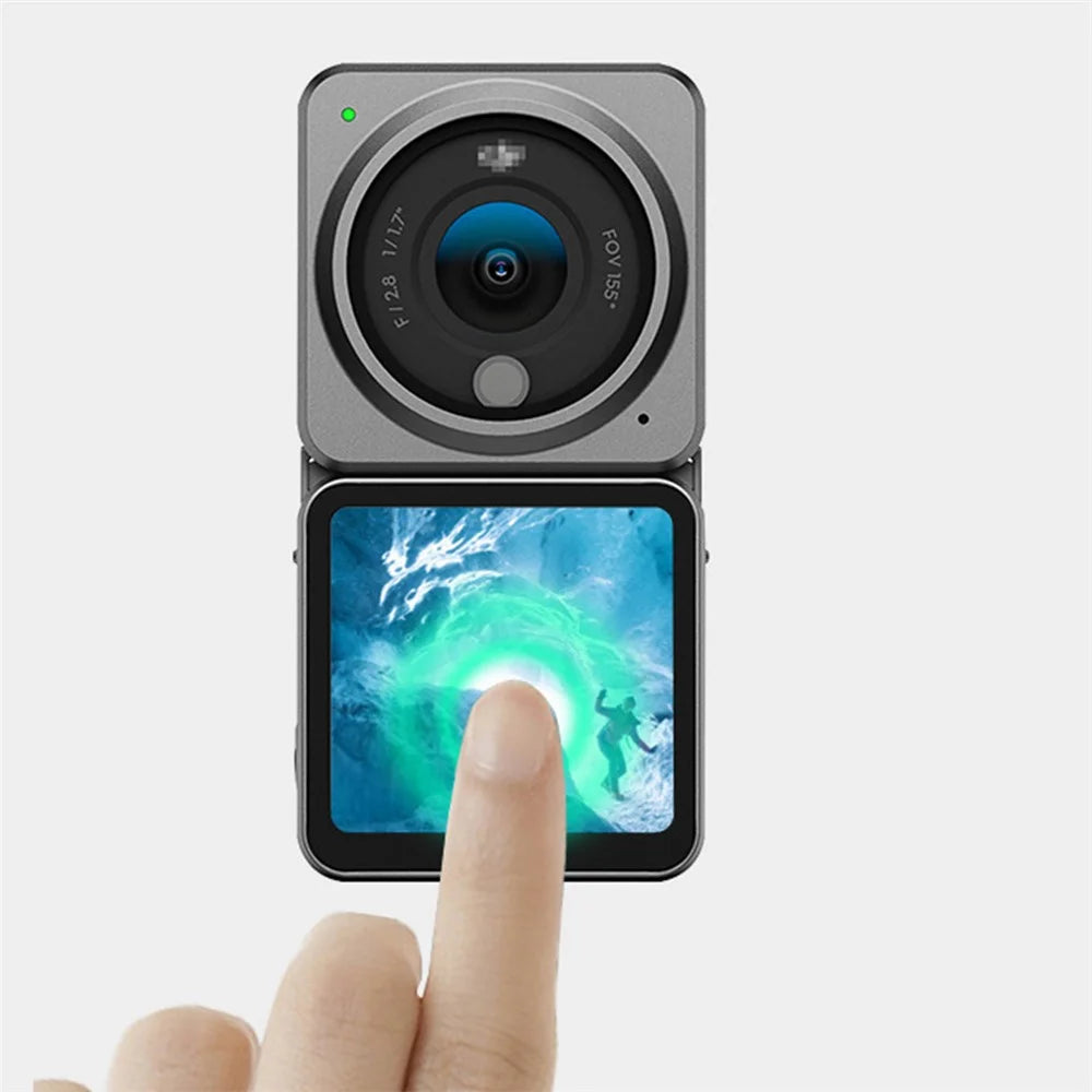 [Dual Screen Version] 2 Set AGDY04 High Definition Tempered Glass Camera Lens Screen Protective Film for DJI Action 2 - 4