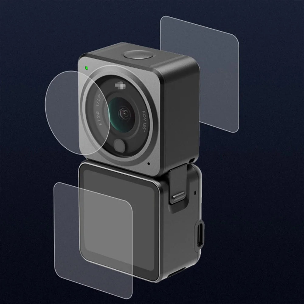 [Dual Screen Version] 2 Set AGDY04 High Definition Tempered Glass Camera Lens Screen Protective Film for DJI Action 2 - 6
