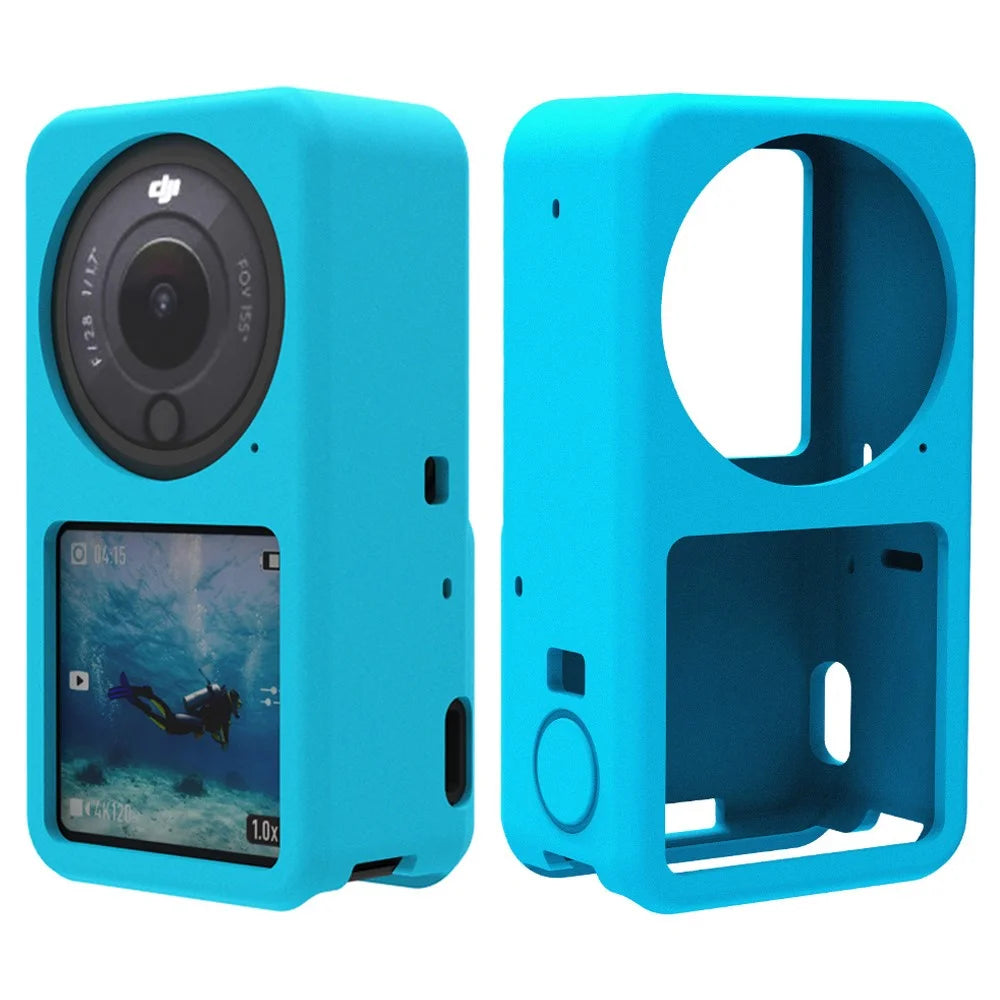 AGDY05 Shockproof Soft Silicone Case Camera Protective Sleeve Cover for DJI Action 2 - Blue - 1