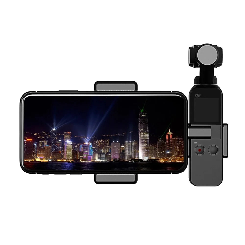 AGDY32 Portable Shooting Accessory PC Phone Clip + Camera Holder + Aluminum Alloy Tripod + Selfie Stick Extension with 1/4 Interface for DJI Osmo Pocket 1/2 - 7