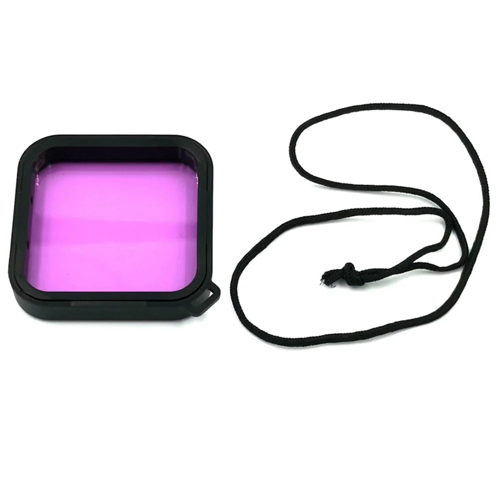 AGDY38 3Pcs/Set Red Pink Purple Lens Filters for DJI Osmo Action Camera Square Mouth Style Waterproof Diving Case Shell - 5