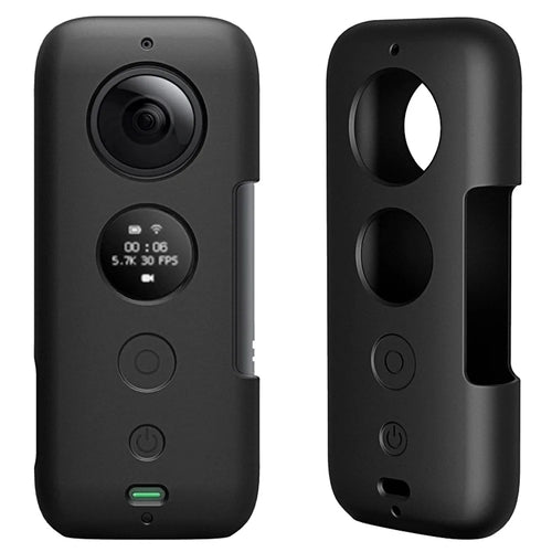 AI03 Flexible Silicone Anti-scratch Camera Sleeve Cover + Lens Protection Cover for Insta360 ONE X Panorama Camera - Black - 1