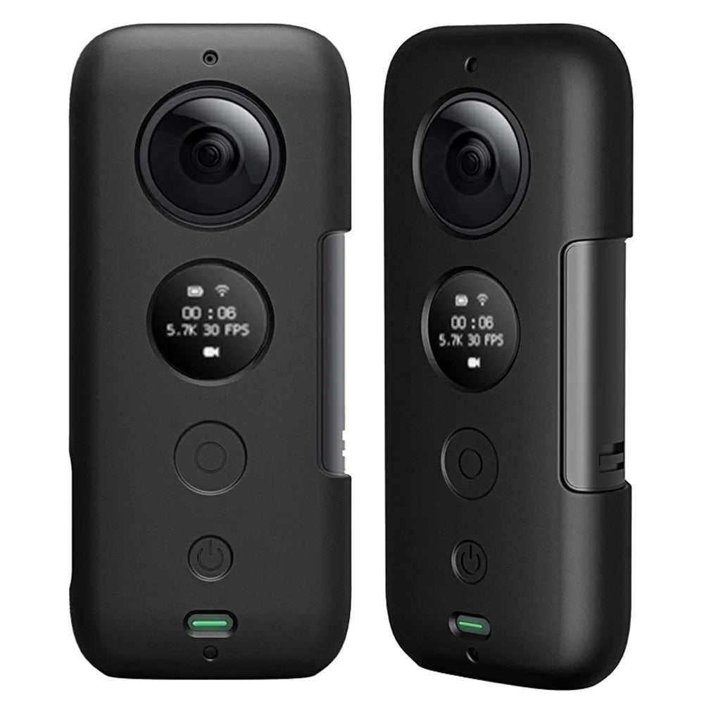 AI03 Flexible Silicone Anti-scratch Camera Sleeve Cover + Lens Protection Cover for Insta360 ONE X Panorama Camera - Black - 2
