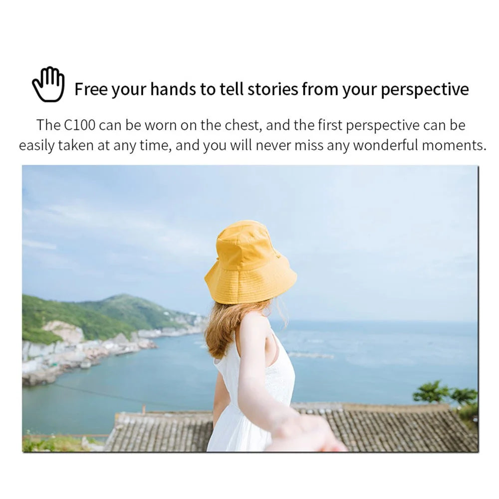 SJCAM C100+ Digital Camera 2K HD 30m Waterproof Thumb Action Camera Motorcycle Ride Recorder Webcam for Riding Cycling - Black - 4