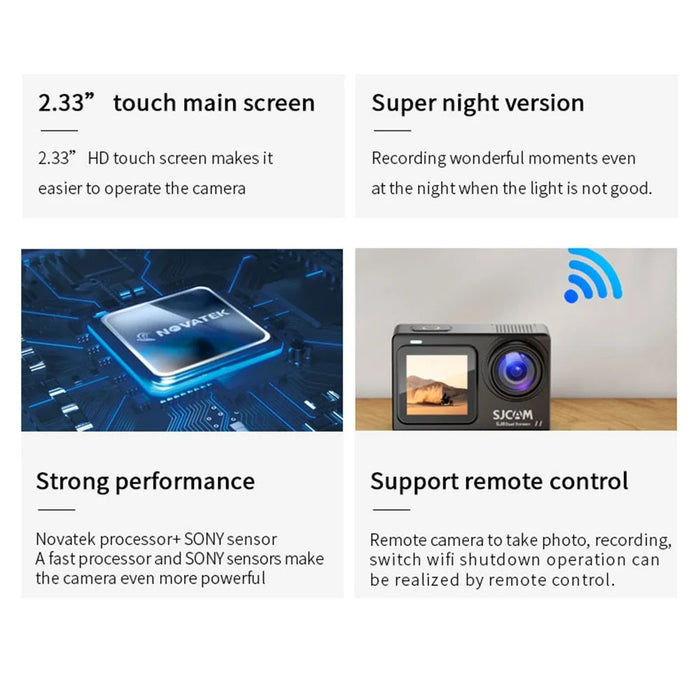 SJCAM SJ8 Dual Screen Action Camera 2.33" Touch Screen 4K HD Camera Multifunctional Waterproof Riding Recorder with Night Vision for Photography - 6