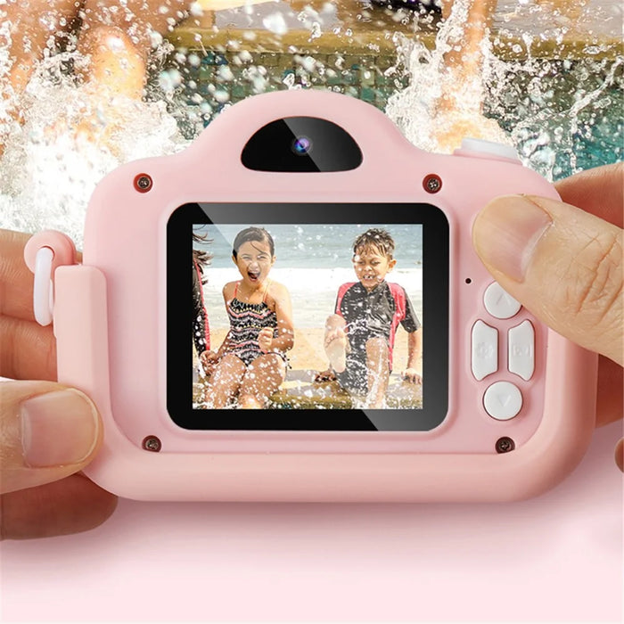 A3X 2.0" IPS Screen 1080P Mini Digital Camera Cartoon Dual Lens Camera Early Education Toy Birthday Gift - Blue - 4