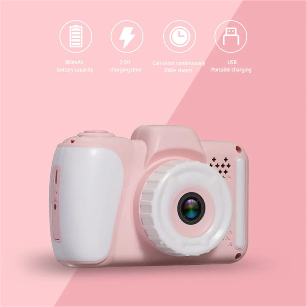X38 Kid's Camera Toys IPS 3.5-inch Kid's Video Camera 1080P Early Education Children Camera - Pink - 2