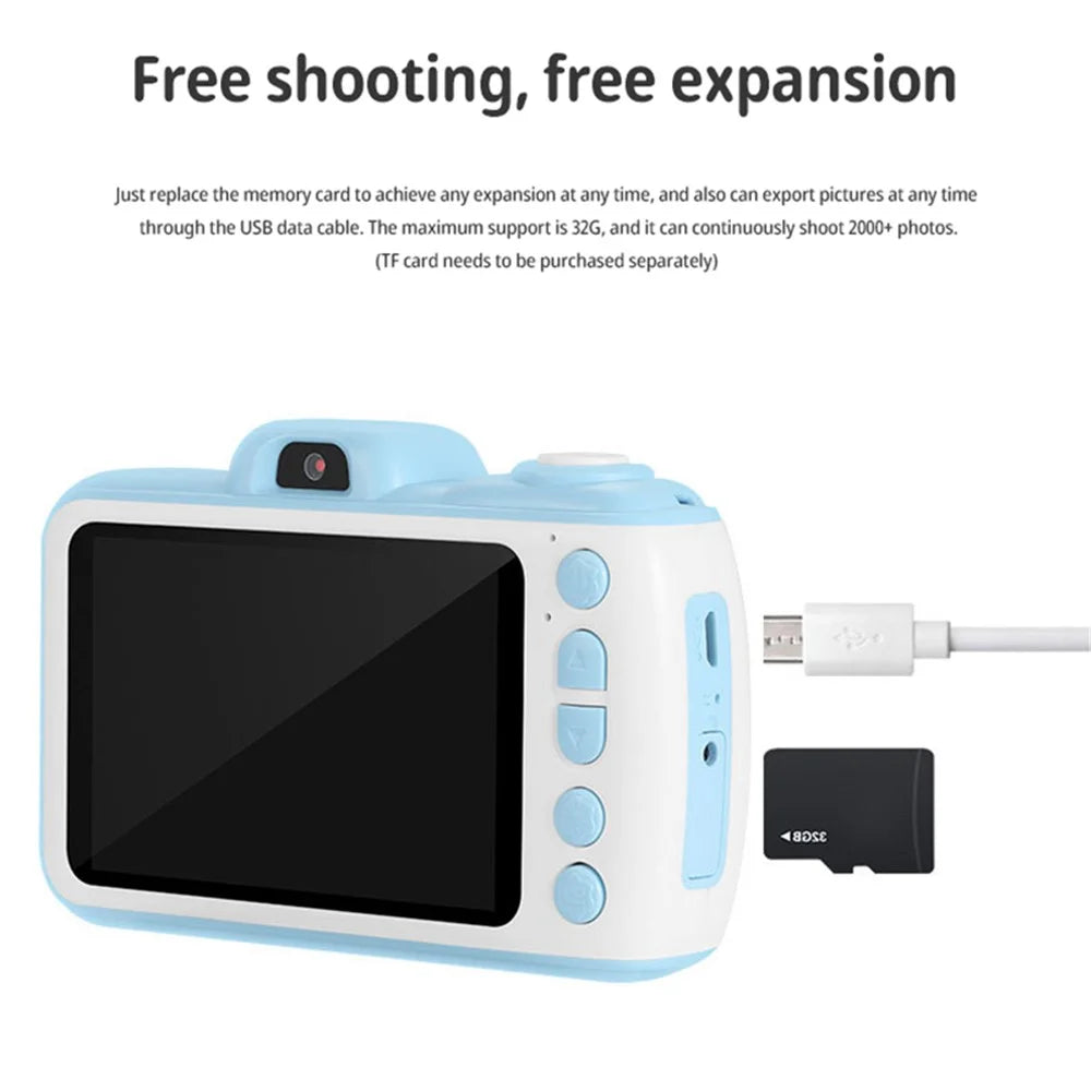 X38 Kid's Camera Toys IPS 3.5-inch Kid's Video Camera 1080P Early Education Children Camera - Pink - 4