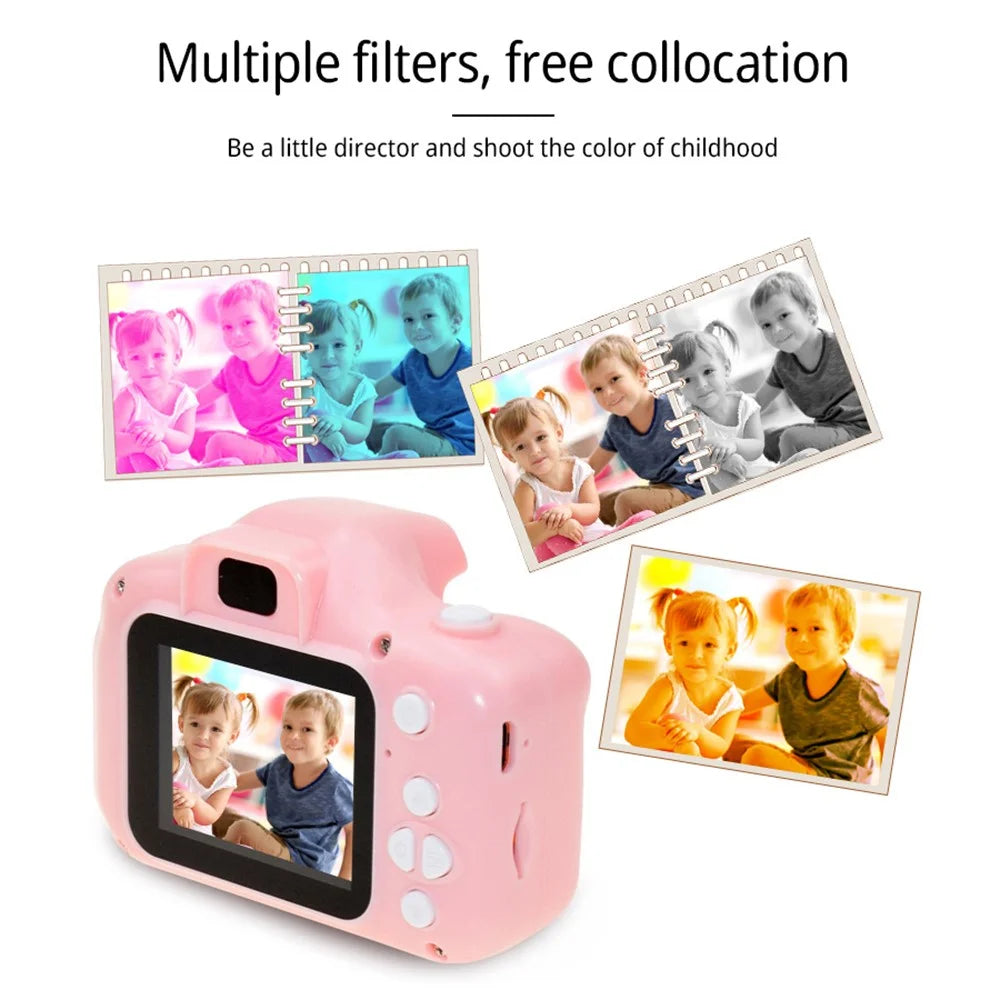 X2 Kid's Camera 1080P Children Video Camera Dual Cam Design Camera Toy Supporting 32GB Memory Card - Blue - 3