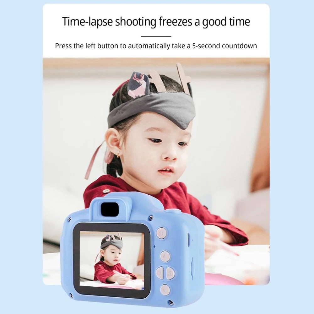 X2 Kid's Camera 1080P Children Video Camera Dual Cam Design Camera Toy Supporting 32GB Memory Card - Blue - 4