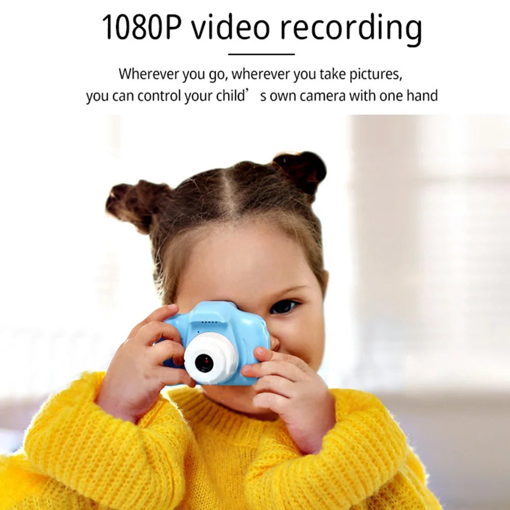 X2 Kid's Camera 1080P Children Video Camera Dual Cam Design Camera Toy Supporting 32GB Memory Card - Blue - 6