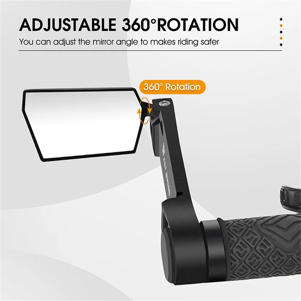 WEST BIKING YP0720037 2Pcs Bike Rearview Mirror 360 Degree Rotation Handlebar Folding Mirror - 3