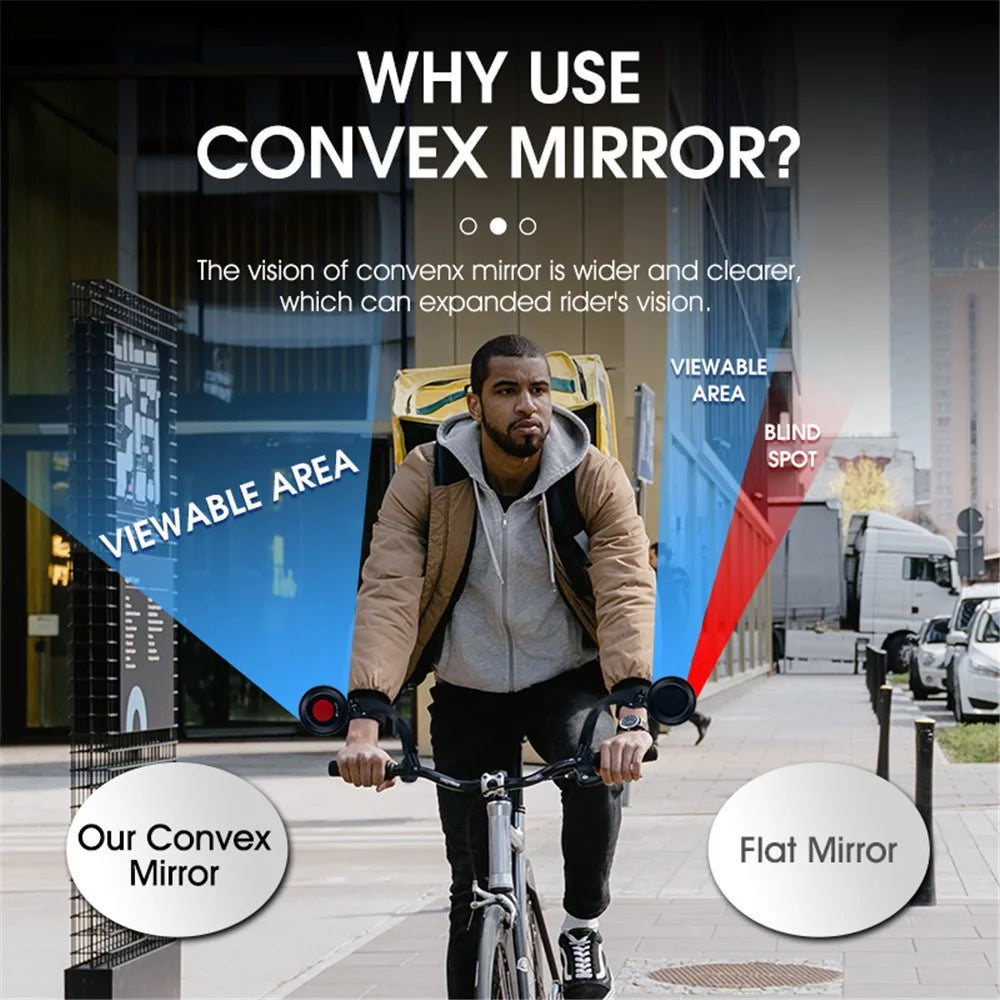 WEST BIKING YP0720034 1Pc Cycling 360 Degree Rotating Wide Angle HD Rearview Mirror MTB Road Bicycle Long Arm Handlebar Mirror with Warning Reflector - 3