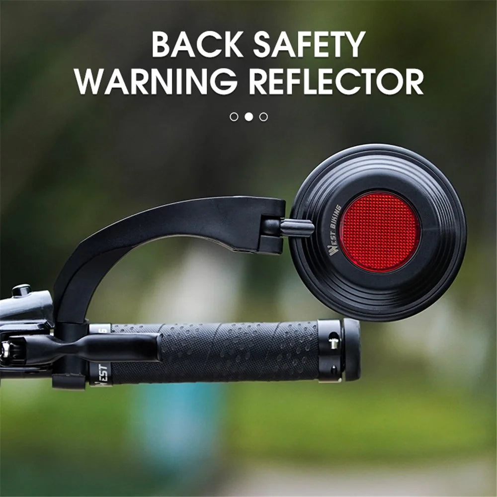 WEST BIKING YP0720034 1Pc Cycling 360 Degree Rotating Wide Angle HD Rearview Mirror MTB Road Bicycle Long Arm Handlebar Mirror with Warning Reflector - 6