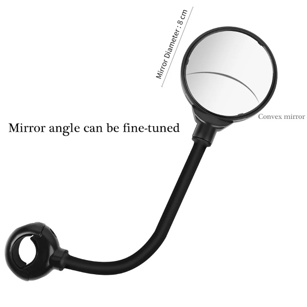 WEST BIKING YP0720038 1 Piece Bike Mirror Handlebar Rearview Mirror Adjustable Handlebar Mount Long Arm Acrylic Convex Mirror - 3