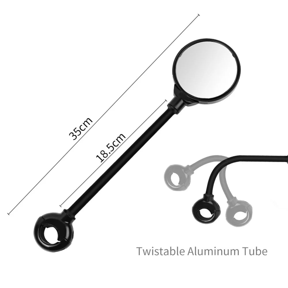 WEST BIKING YP0720038 1 Piece Bike Mirror Handlebar Rearview Mirror Adjustable Handlebar Mount Long Arm Acrylic Convex Mirror - 4