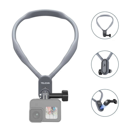 TELESIN TE-HNB-001 Action Camera Neck Mount Magnetic Mount for GoPro Hero 9 / 10 / 11 / 8 / 7 Insta360 GO 2 - 1
