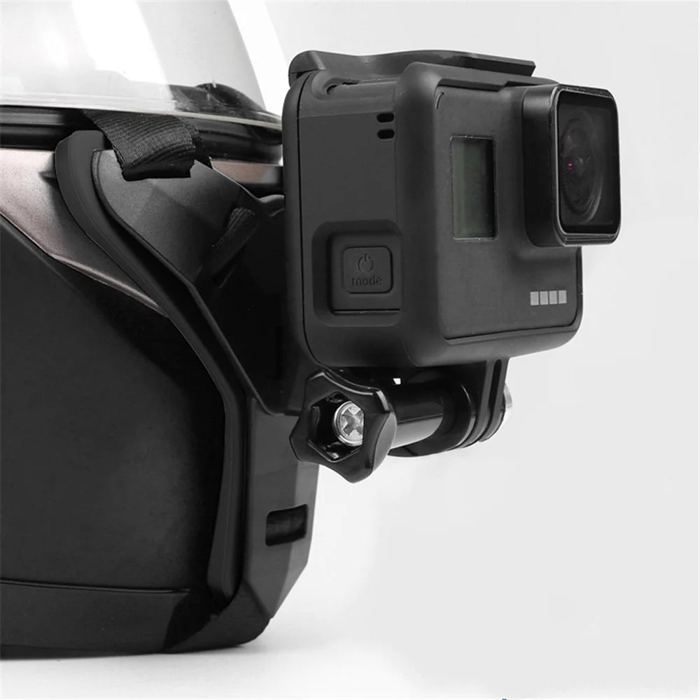 CSSJ22-106J Universal Full Face Motorcycle Helmet Chin Mount Jaw Holder Strap with Screw for GoPro Hero 7/6/5/4/3/SJCAM/DJI Osmo Action - 3