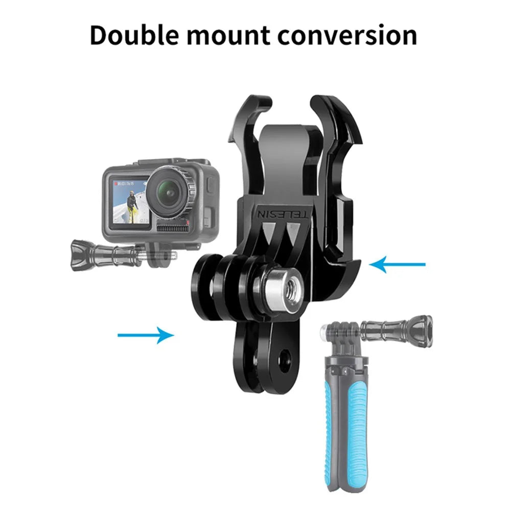 TELESIN GP-MTB-T02-BK For GoPro/DJI Osmo Action Backpack Shoulder Strap Sport Camera Bracket Mount Stand - Black - 4