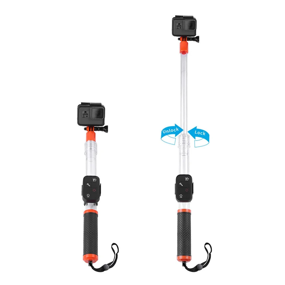 TELESIN GP-MNP-T01 For GoPro Action Camera Waterproof Handheld Transparent Selfie Stick Floaty Monopod - 2