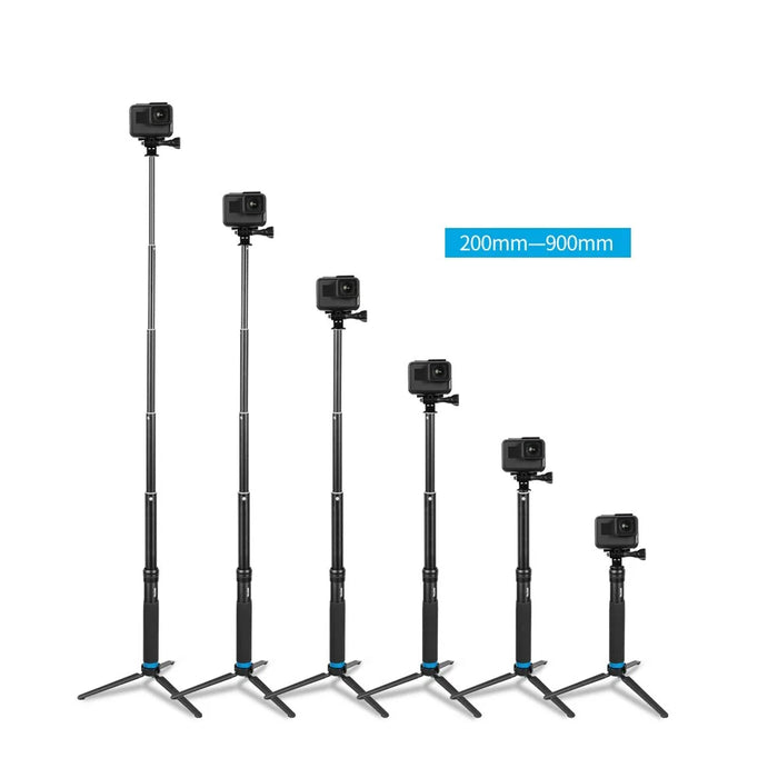 TELESIN GP-MNP-090-S For GoPro Hero 8 Action Camera Aluminum Alloy Selfie Stick Extendable Handheld Telescope Pole Tripod Mount Stand - 6